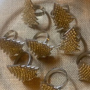 Eight Christmas tree napkin rings I don’t one with silver tone